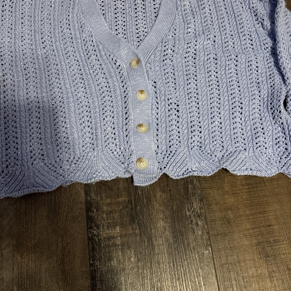 Frye Open‎ Knit Cardigan Blue Boho Medium - Picture 4 of 4